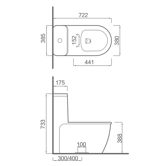 Integrated toilet SC21038