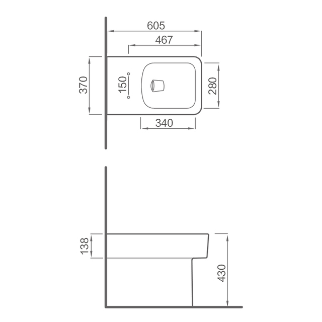 Hanging split toilet SC22026H