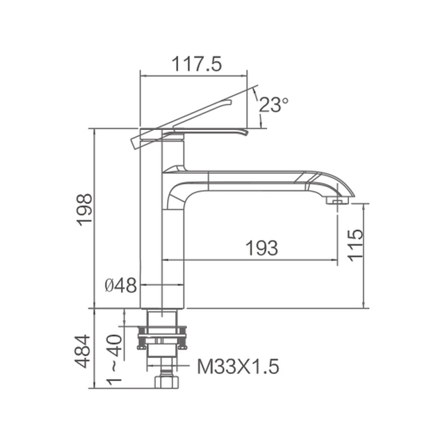Single handle single hole basin faucet (extended spout) SF311006C